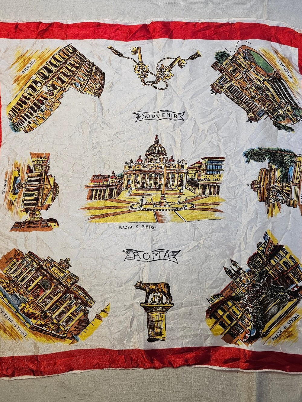 Italy Historical Sites Souvenir Scarf